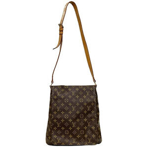 Louis Vuitton Bag Crossbody Shoulder LV over All Brown Musette Flap